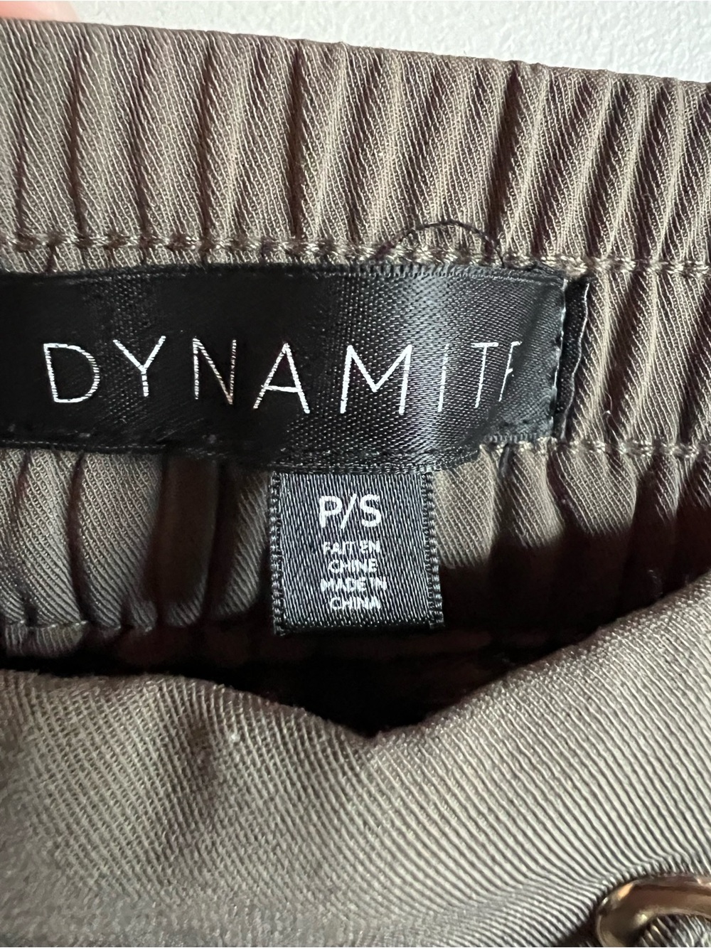 Dynamite Olive Green Jogger Pants Petite Small Drawstring Ankle Cuff Athleisure - Picture 7 of 9